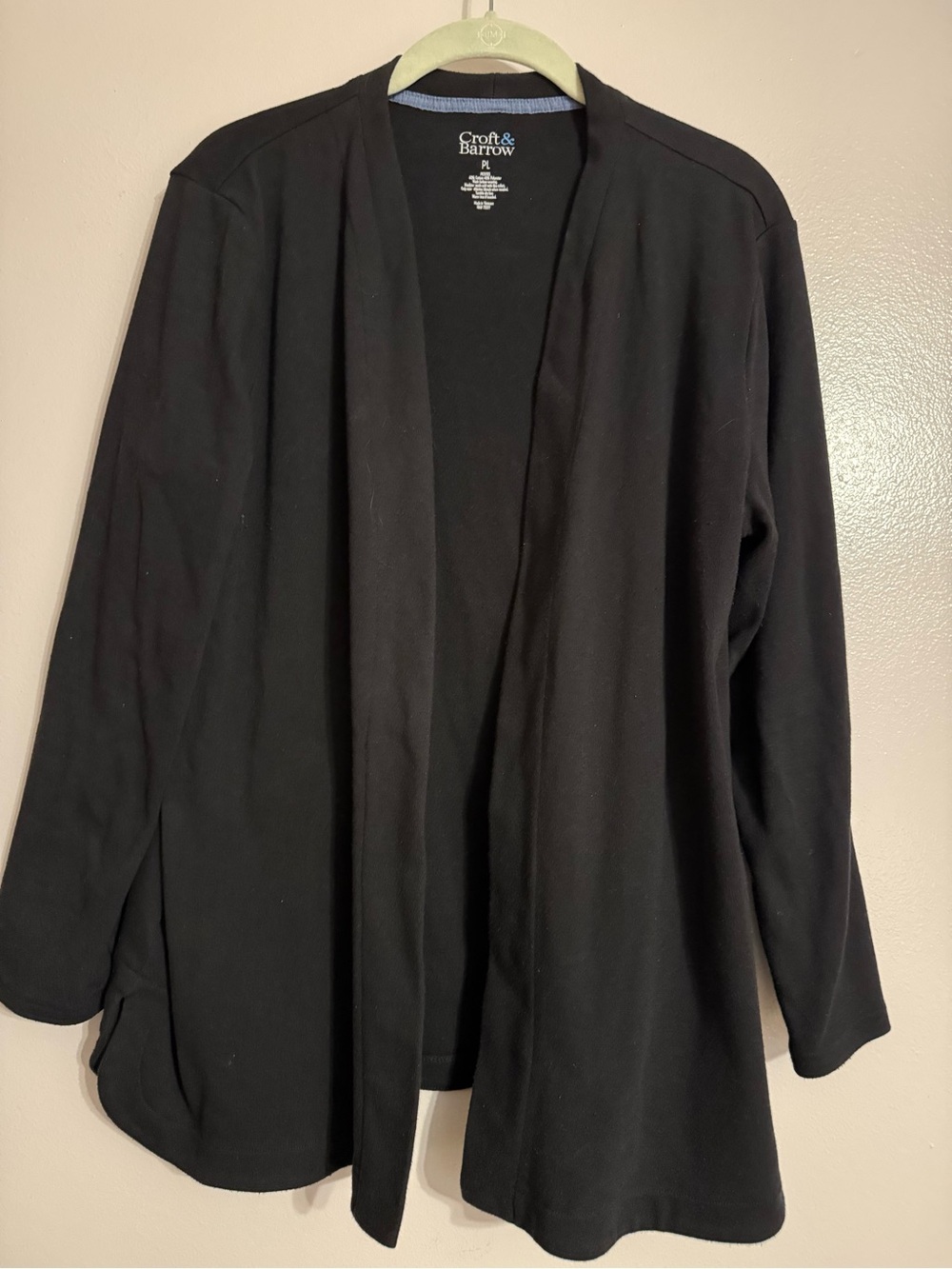 croft & barrow Black Open-Front Knit Cardigan